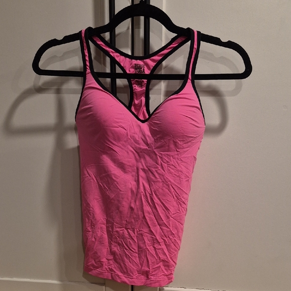 Victoria's Secret Tops - 💙Victoria's Secret PINK Yoga Racerback Tank in Hot Pink with Black Trim